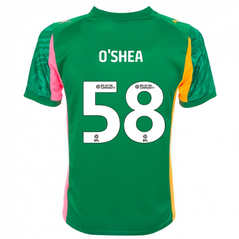 Danxen Niño Camiseta Cian O'Shea #58 Verde Rosa Blanco Portero Equipación 2025/26 La Camisa México