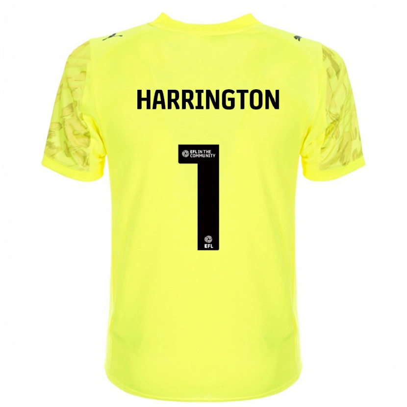 Danxen Niño Camiseta David Harrington #1 Negro Amarillo Portero Equipación 2025/26 La Camisa México