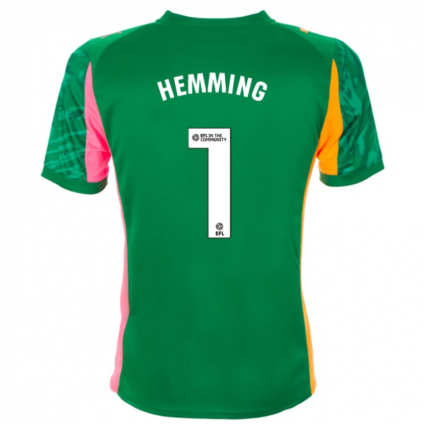 Danxen Niño Camiseta Zach Hemming #1 Verde Rosa Naranja Portero Equipación 2025/26 La Camisa México
