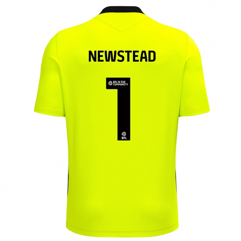 Danxen Niño Camiseta Jamie-Louise Newstead #1 Negro Amarillo Portero Equipación 2025/26 La Camisa México