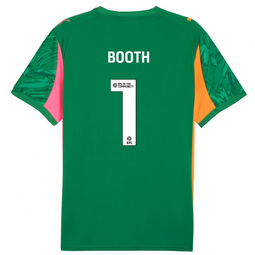Danxen Niño Camiseta Tom Booth #1 Verde Rosa Naranja Portero Equipación 2025/26 La Camisa México