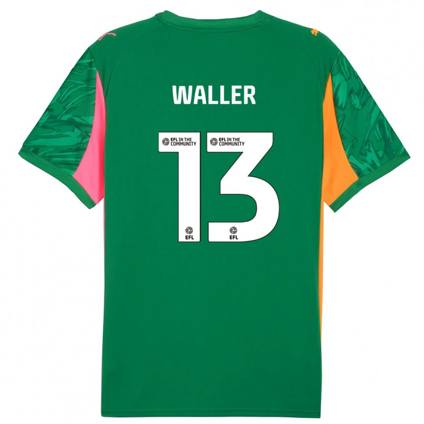 Danxen Niño Camiseta Sam Waller #13 Verde Rosa Naranja Portero Equipación 2025/26 La Camisa México