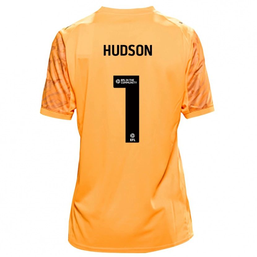 Danxen Niño Camiseta Mathew Hudson #1 Negro Naranja Portero Equipación 2025/26 La Camisa México