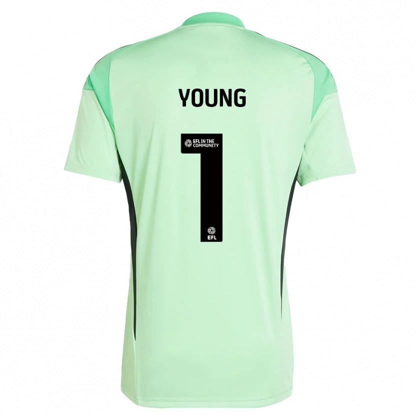 Danxen Niño Camiseta Matthew Young #1 Negro Verde Claro Portero Equipación 2025/26 La Camisa México