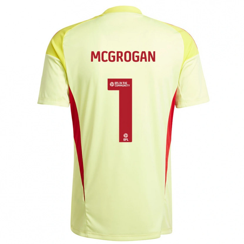 Danxen Niño Camiseta Emily Mcgrogan #1 Amarillo Pálido Portero Equipación 2025/26 La Camisa México