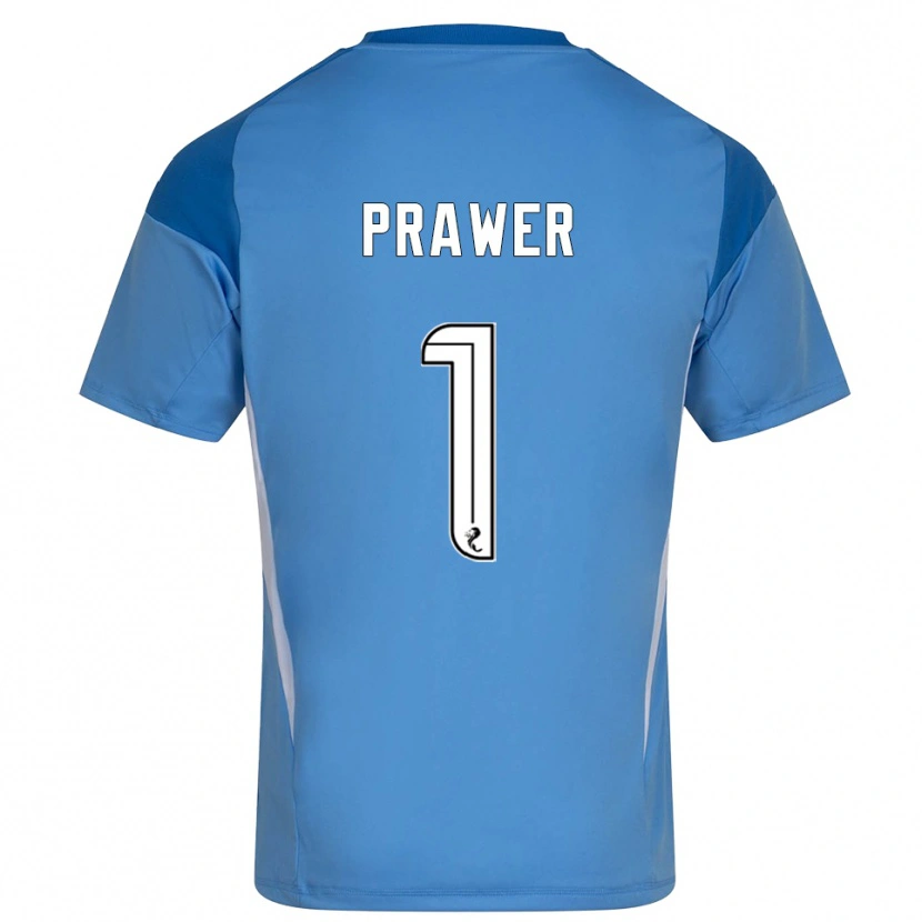 Danxen Niño Camiseta Anna Prawer #1 Blanco Azul Portero Equipación 2025/26 La Camisa México