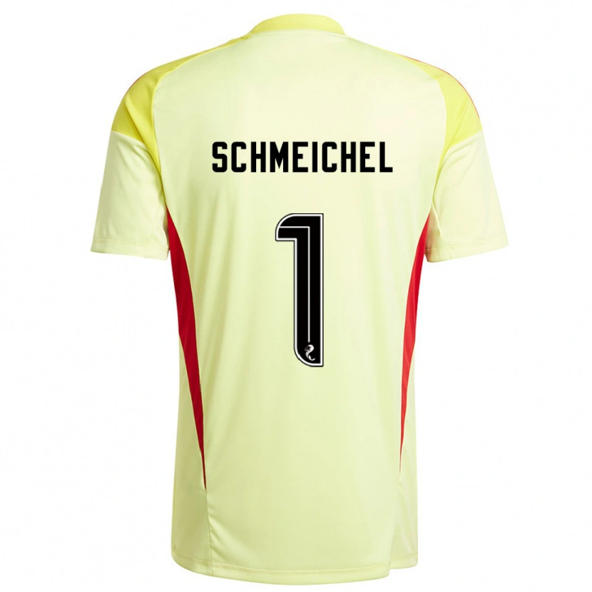 Danxen Niño Camiseta Kasper Schmeichel #1 Negro Rojo Amarillo Portero Equipación 2025/26 La Camisa México
