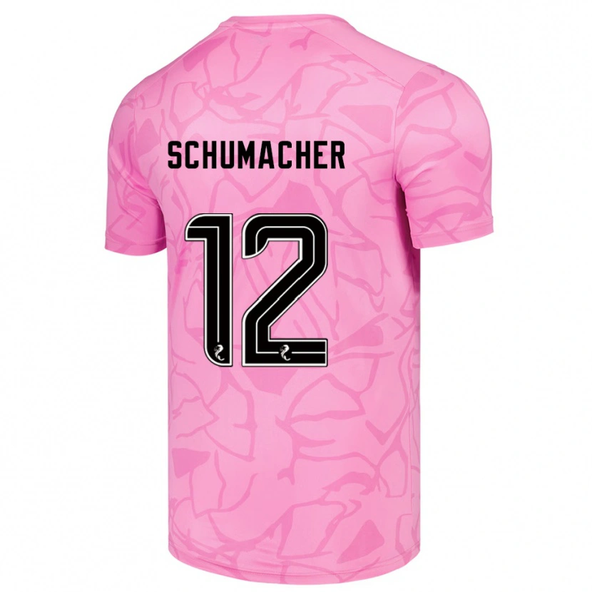 Danxen Niño Camiseta Noa Schumacher #12 Negro Rosa Portero Equipación 2025/26 La Camisa México