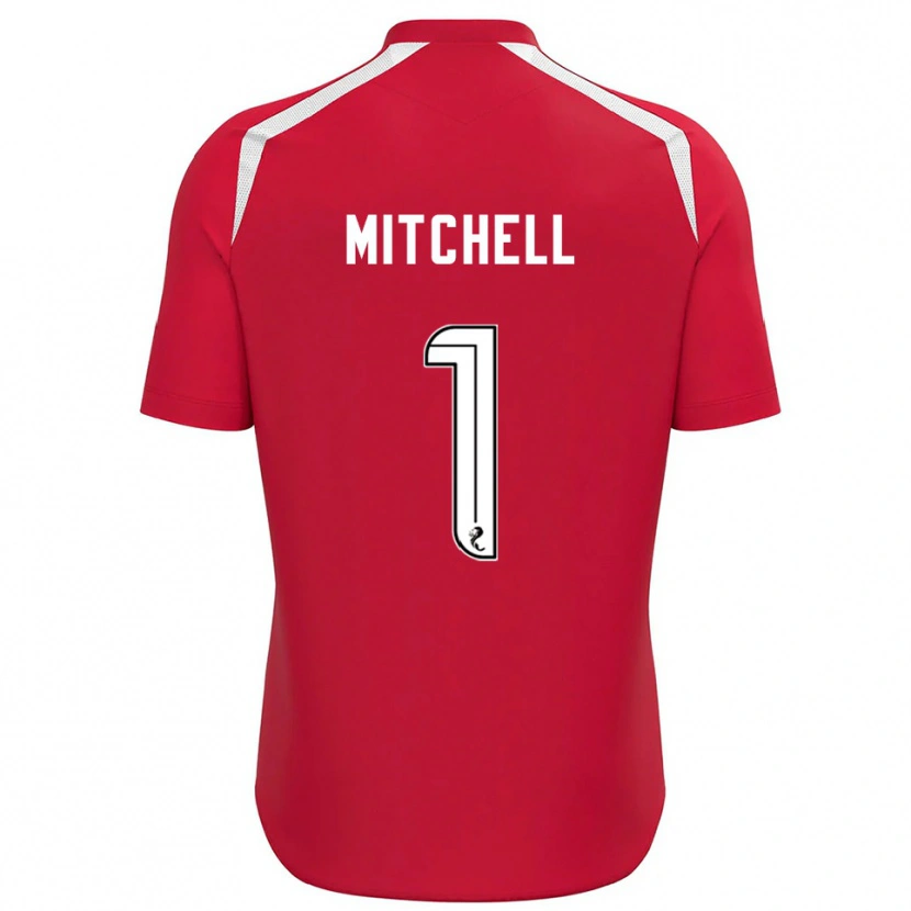 Danxen Niño Camiseta Ellie Mitchell #1 Blanco Rojo Portero Equipación 2025/26 La Camisa México
