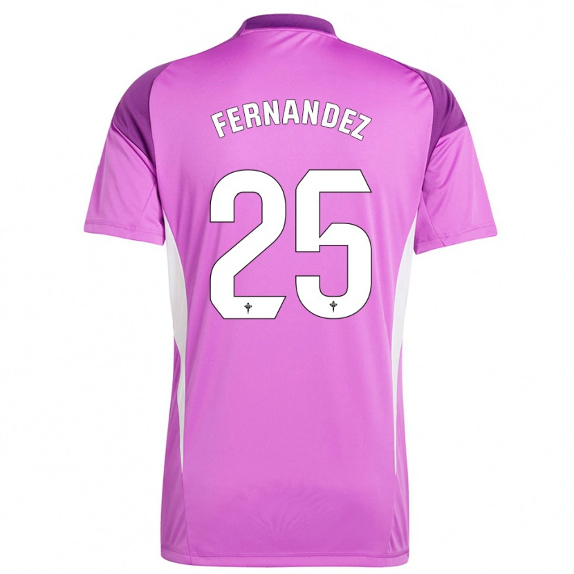 Danxen Niño Camiseta César Fernández #25 Blanco Púrpura Portero Equipación 2025/26 La Camisa México