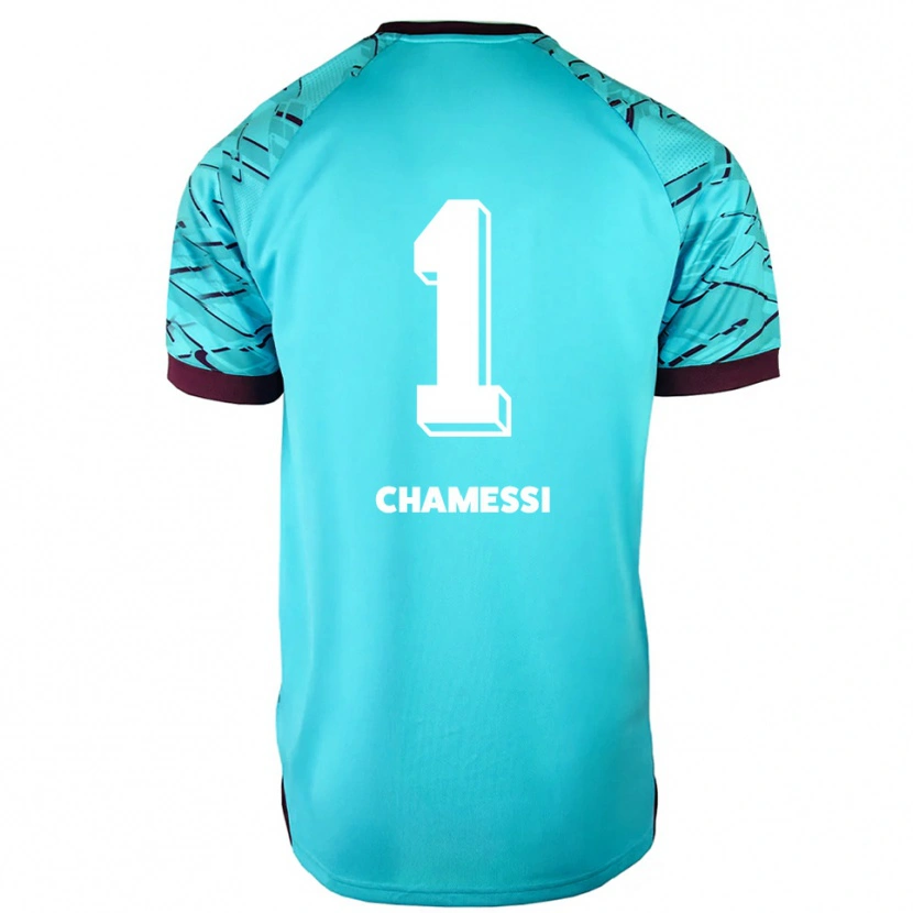 Danxen Niño Camiseta Ian Chamessi #1 Azul Cielo Púrpura Portero Equipación 2025/26 La Camisa México