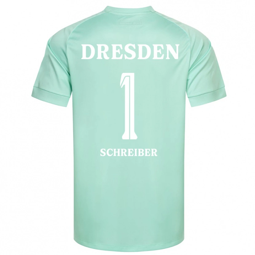 Danxen Niño Camiseta Tim Schreiber #1 Blanco Verde Claro Portero Equipación 2025/26 La Camisa México