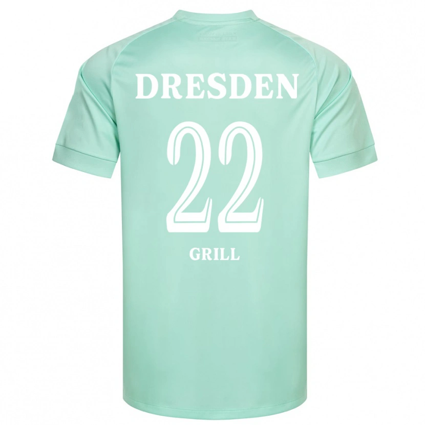 Danxen Niño Camiseta Lennart Grill #22 Blanco Verde Claro Portero Equipación 2025/26 La Camisa México