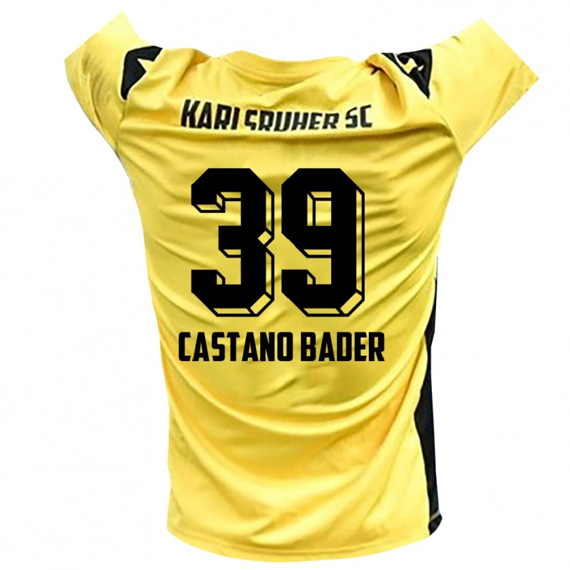Danxen Niño Camiseta Simeon Castano Bader #39 Negro Amarillo Portero Equipación 2025/26 La Camisa México