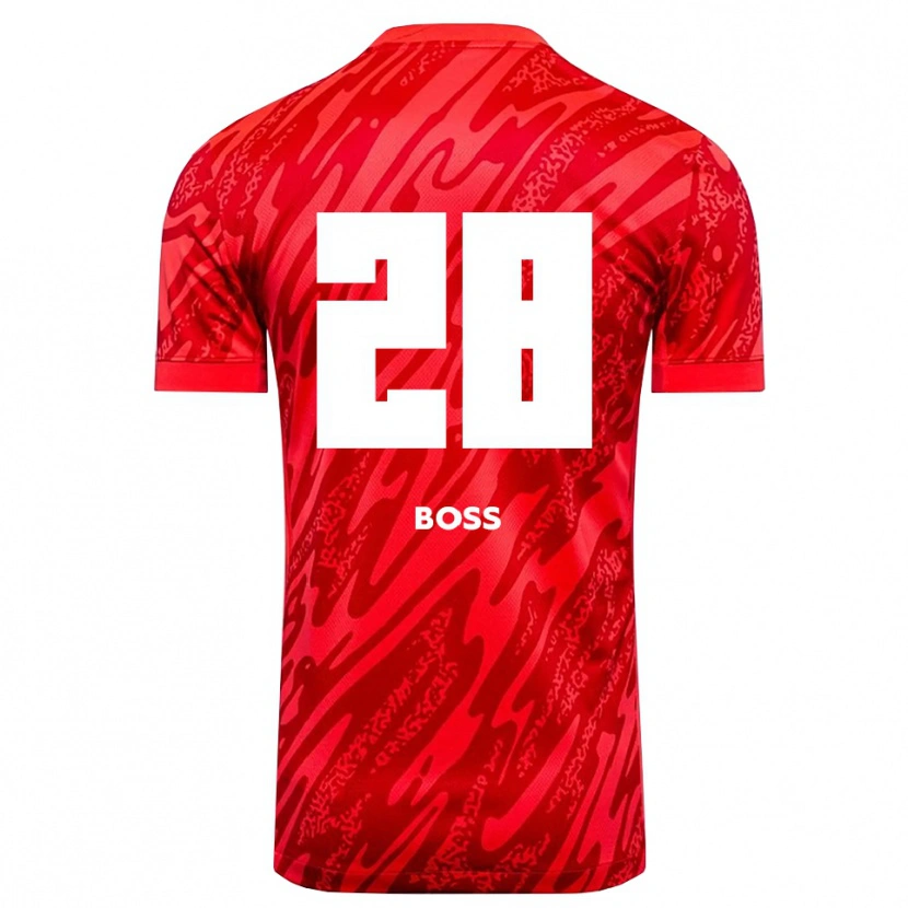 Danxen Niño Camiseta Tim Boss #28 Blanco Rojo Portero Equipación 2025/26 La Camisa México