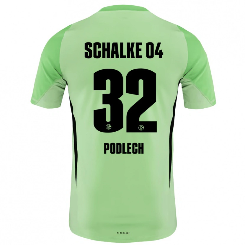 Danxen Niño Camiseta Luca Podlech #32 Negro Verde Claro Portero Equipación 2025/26 La Camisa México