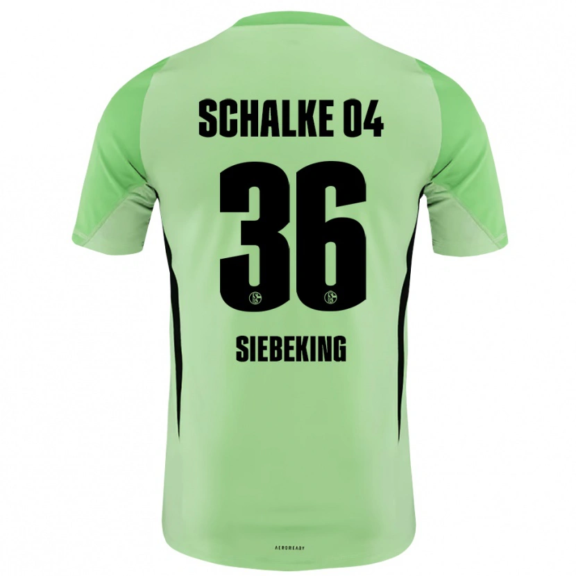 Danxen Niño Camiseta Johannes Siebeking #36 Negro Verde Claro Portero Equipación 2025/26 La Camisa México