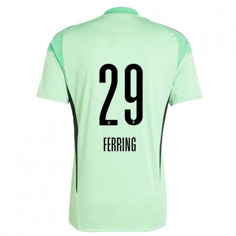Danxen Niño Camiseta Johannes Ferring #29 Negro Verde Claro Portero Equipación 2025/26 La Camisa México