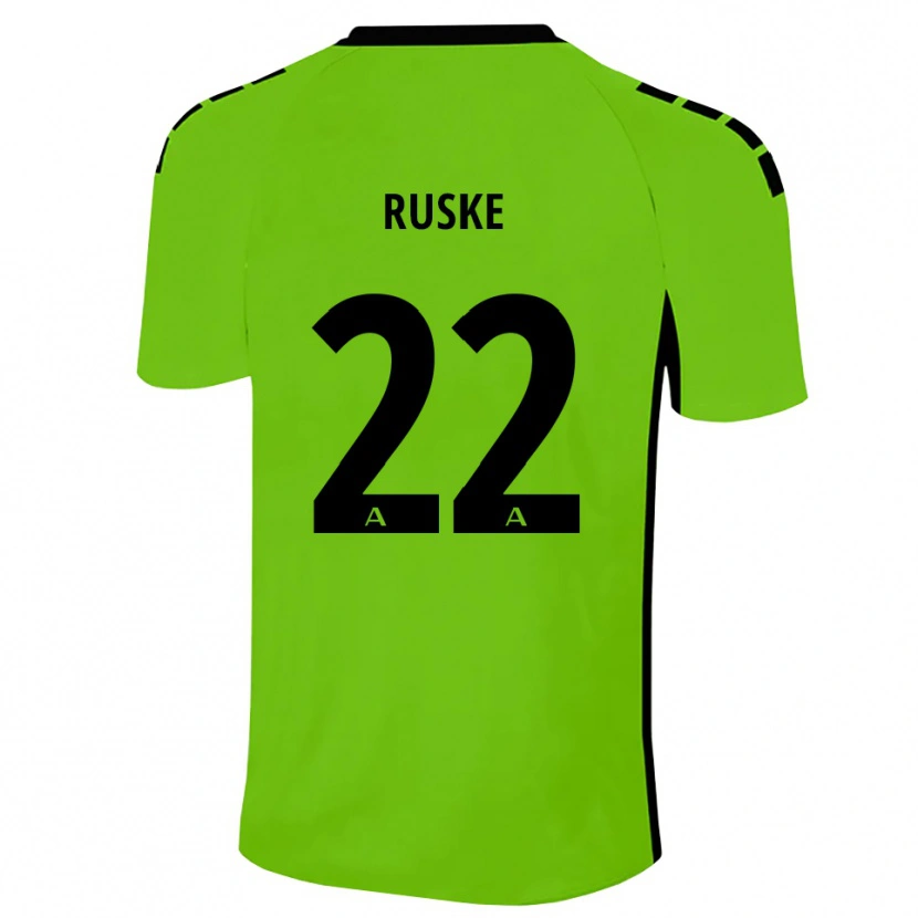 Danxen Niño Camiseta Neo Ruske #22 Negro Verde Césped Portero Equipación 2025/26 La Camisa México