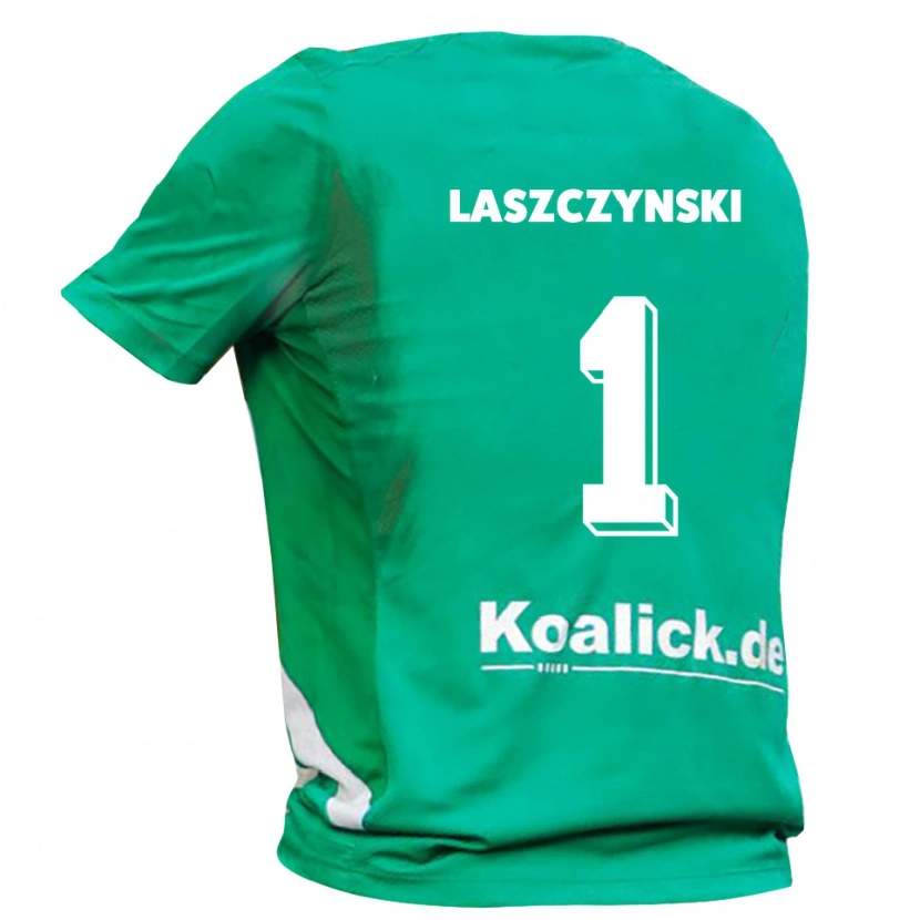 Danxen Niño Camiseta Adam Laszczynski #1 Verde Blanco Portero Equipación 2025/26 La Camisa México
