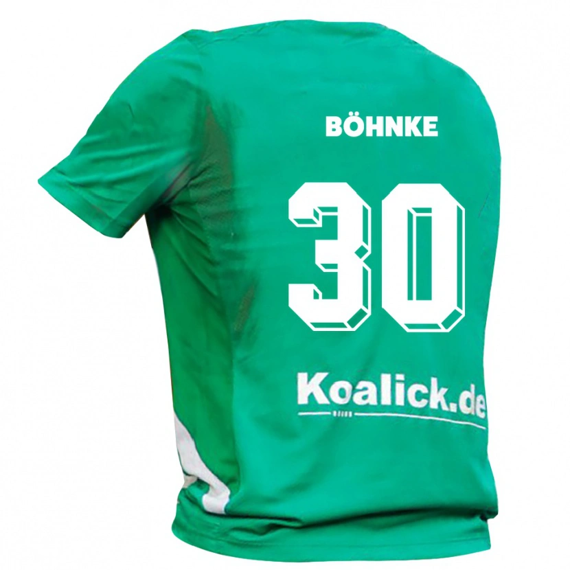 Danxen Niño Camiseta Max Böhnke #30 Verde Blanco Portero Equipación 2025/26 La Camisa México