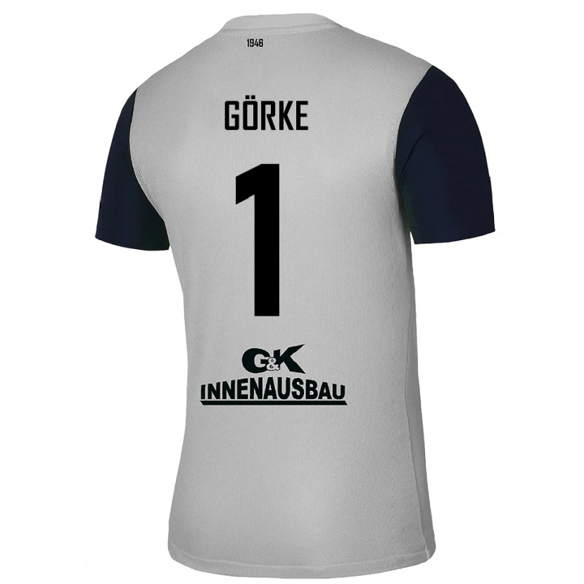 Danxen Niño Camiseta Arthur Görke #1 Gris Negro Portero Equipación 2025/26 La Camisa México