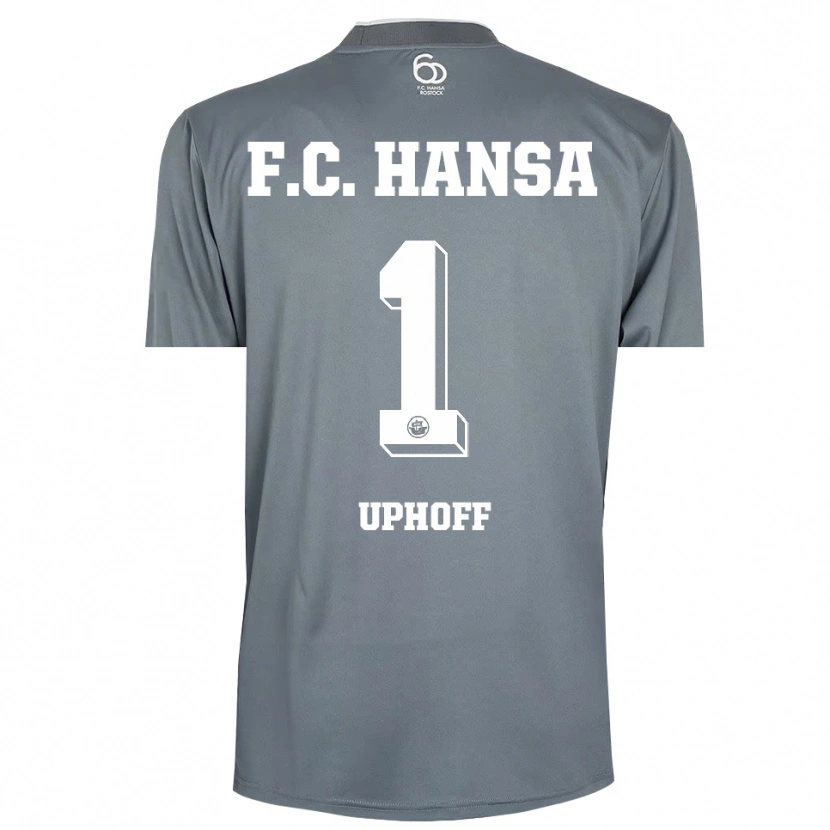 Danxen Niño Camiseta Benjamin Uphoff #1 Gris Claro Blanco Portero Equipación 2025/26 La Camisa México