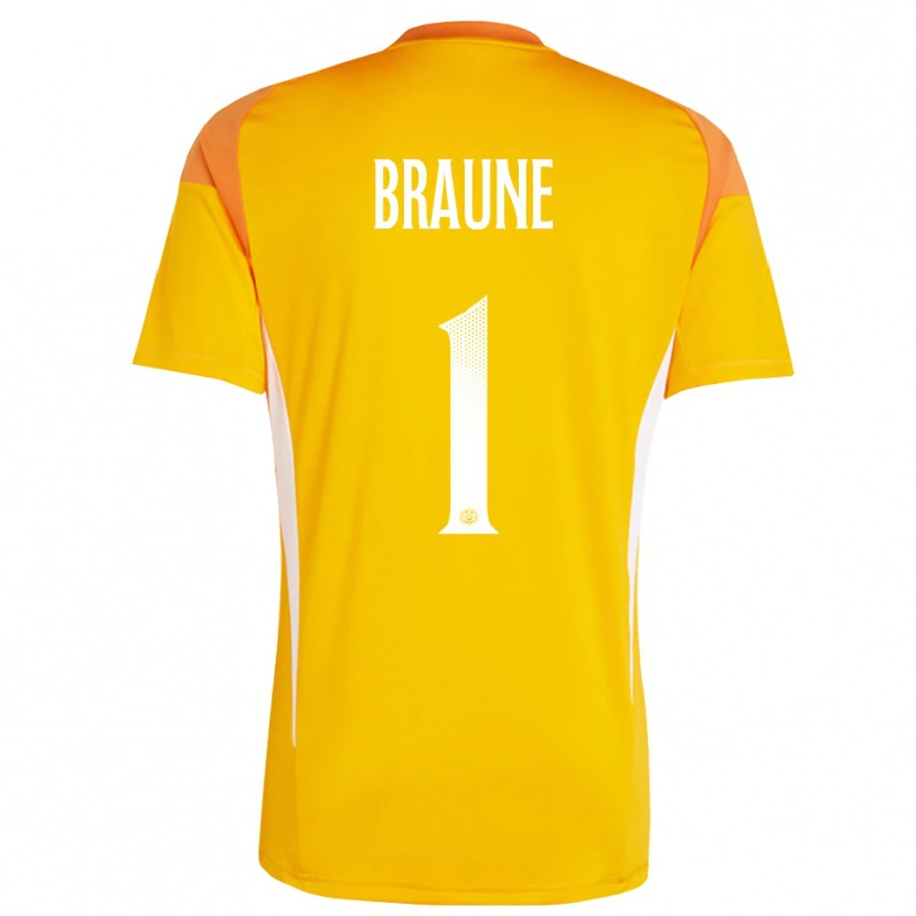 Danxen Niño Camiseta Maximilian Braune #1 Blanco Naranja Portero Equipación 2025/26 La Camisa México