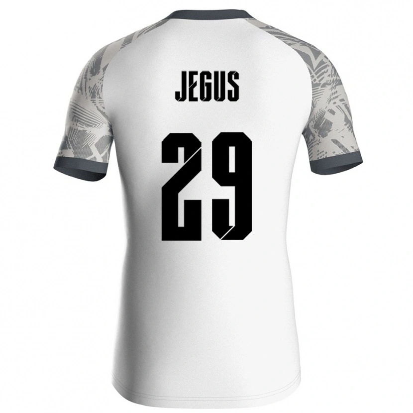 Danxen Niño Camiseta Leonard Jegus #29 Blanco Gris Portero Equipación 2025/26 La Camisa México