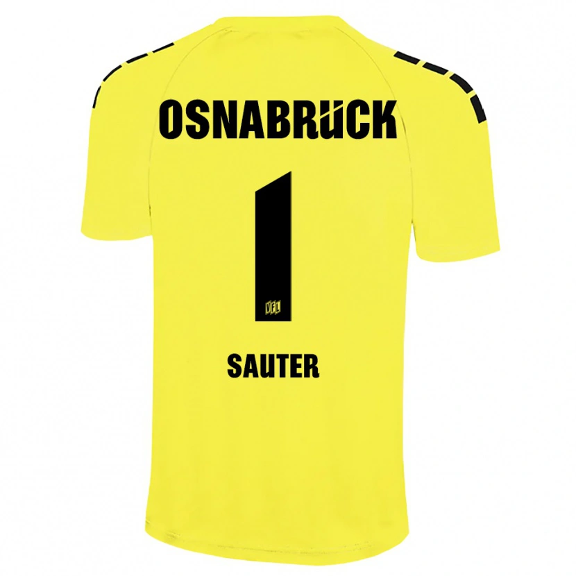 Danxen Niño Camiseta Niklas Sauter #1 Negro Amarillo Portero Equipación 2025/26 La Camisa México