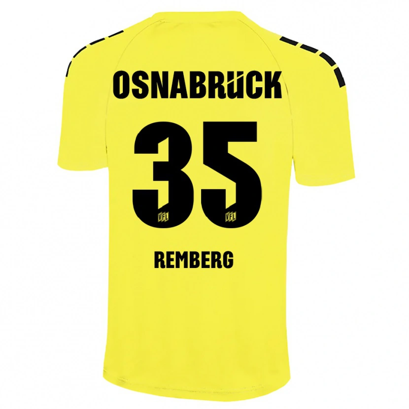 Danxen Niño Camiseta Mats Remberg #35 Negro Amarillo Portero Equipación 2025/26 La Camisa México
