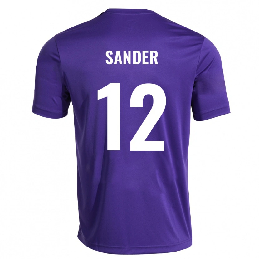 Danxen Niño Camiseta Anton Sander #12 Blanco Púrpura Portero Equipación 2025/26 La Camisa México