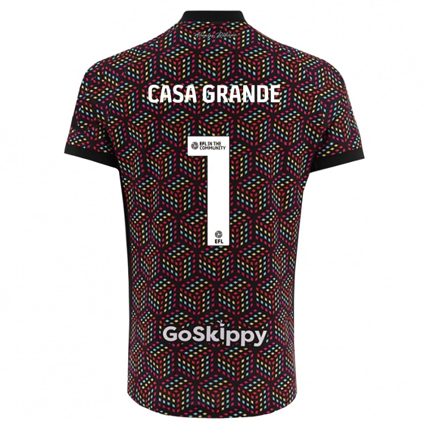 Danxen Niño Camiseta Josey Casa-Grande #1 Negro Blanco Portero Equipación 2025/26 La Camisa México