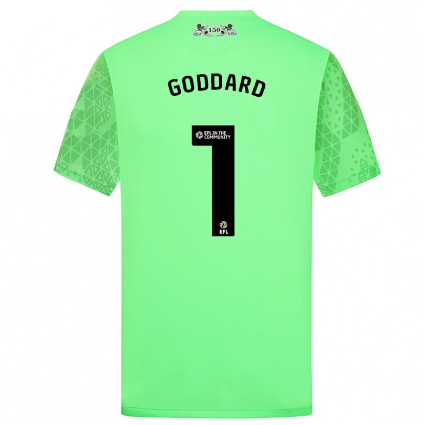 Danxen Niño Camiseta Felix Goddard #1 Verde Fluorescente Portero Equipación 2025/26 La Camisa México