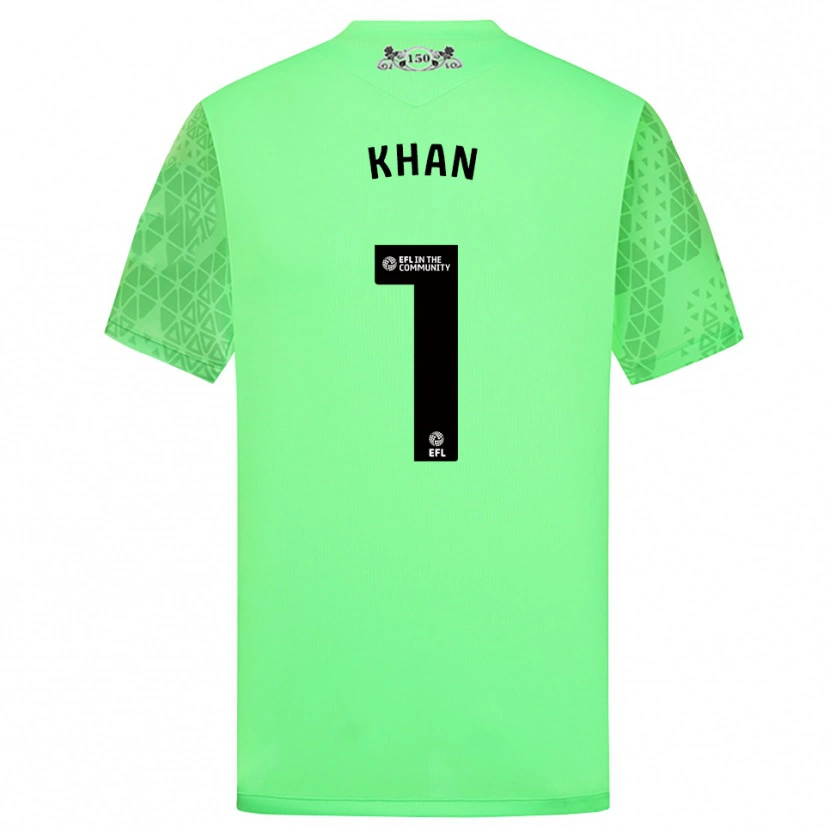 Danxen Niño Camiseta Adam Khan #1 Verde Fluorescente Portero Equipación 2025/26 La Camisa México