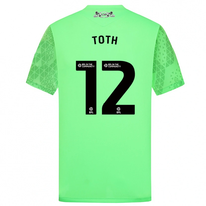 Danxen Niño Camiseta Balázs Tóth #12 Verde Fluorescente Portero Equipación 2025/26 La Camisa México