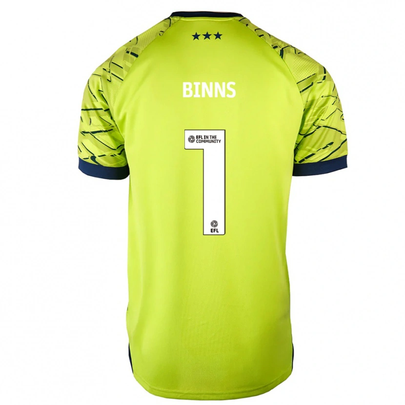 Danxen Niño Camiseta Charlie Binns #1 Verde Amarillo Portero Equipación 2025/26 La Camisa México