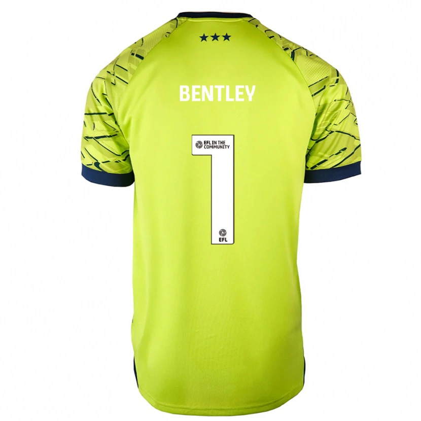 Danxen Niño Camiseta Josh Bentley #1 Verde Amarillo Portero Equipación 2025/26 La Camisa México