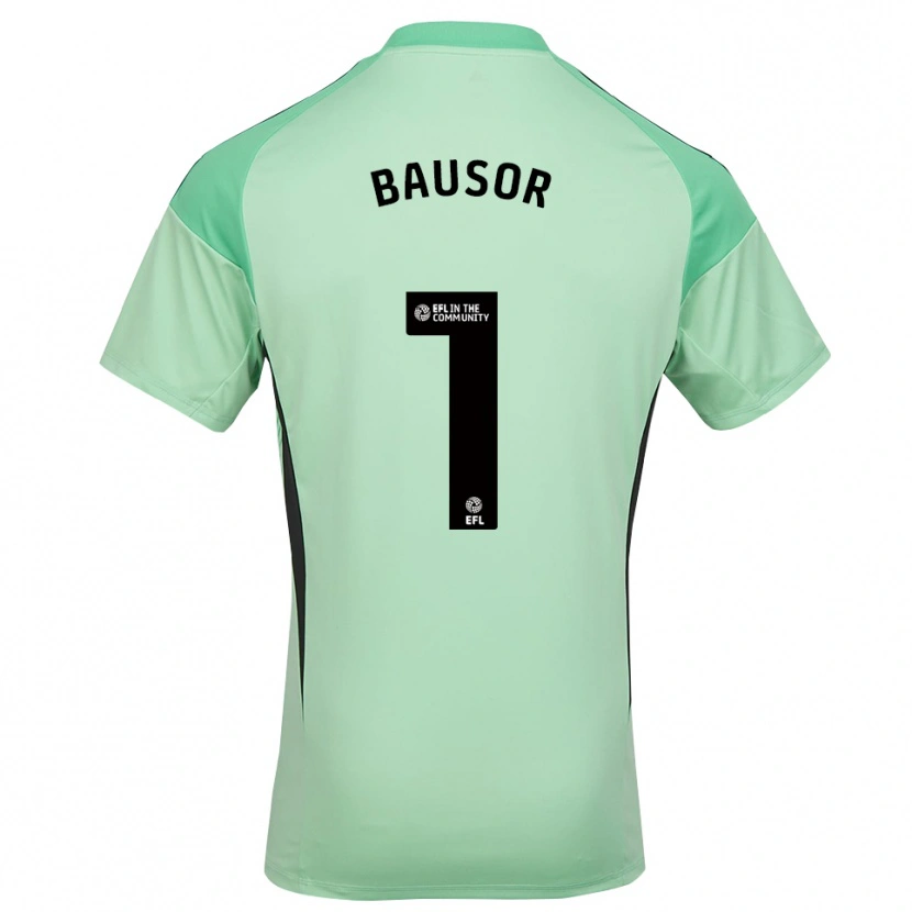 Danxen Niño Camiseta Stevie Bausor #1 Verde Negro Claro Portero Equipación 2025/26 La Camisa México