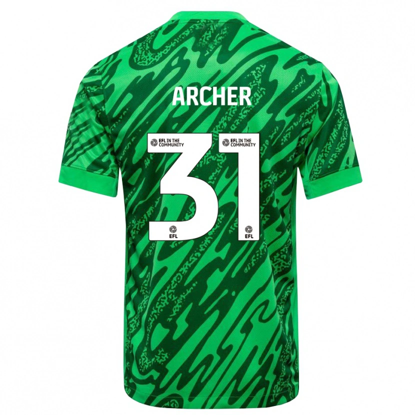 Danxen Niño Camiseta Jordan Archer #31 Verde Bosque Portero Equipación 2025/26 La Camisa México