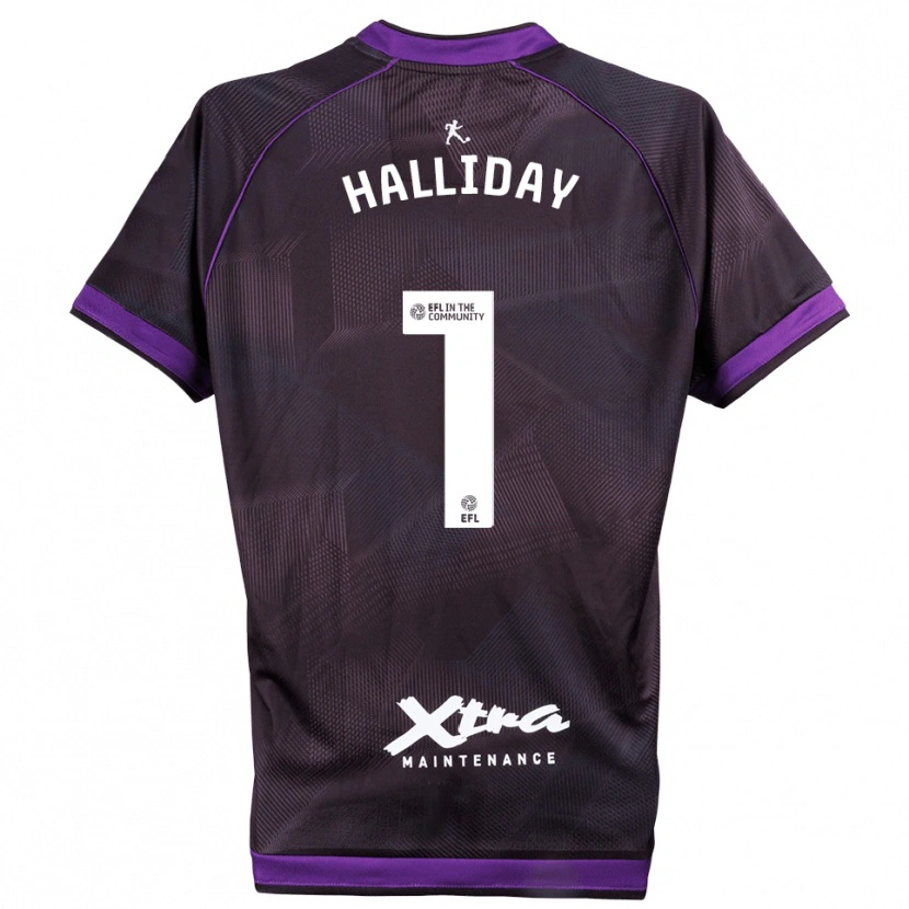 Danxen Niño Camiseta Joel Halliday #1 Morado Blanco Portero Equipación 2025/26 La Camisa México