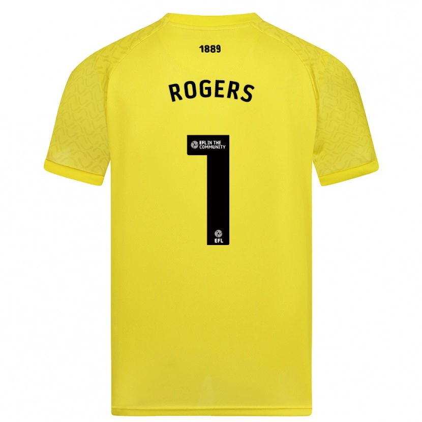 Danxen Niño Camiseta Sian Rogers #1 Negro Amarillo Portero Equipación 2025/26 La Camisa México