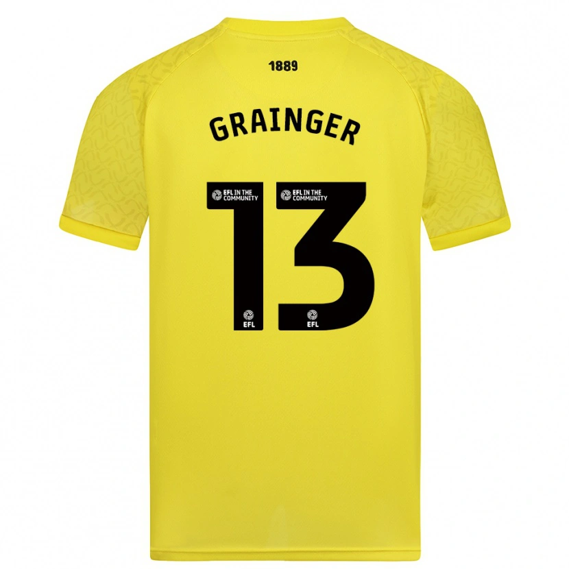 Danxen Niño Camiseta Benjamin Grainger #13 Negro Amarillo Portero Equipación 2025/26 La Camisa México