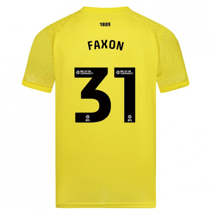 Danxen Niño Camiseta Luke Faxon #31 Negro Amarillo Portero Equipación 2025/26 La Camisa México
