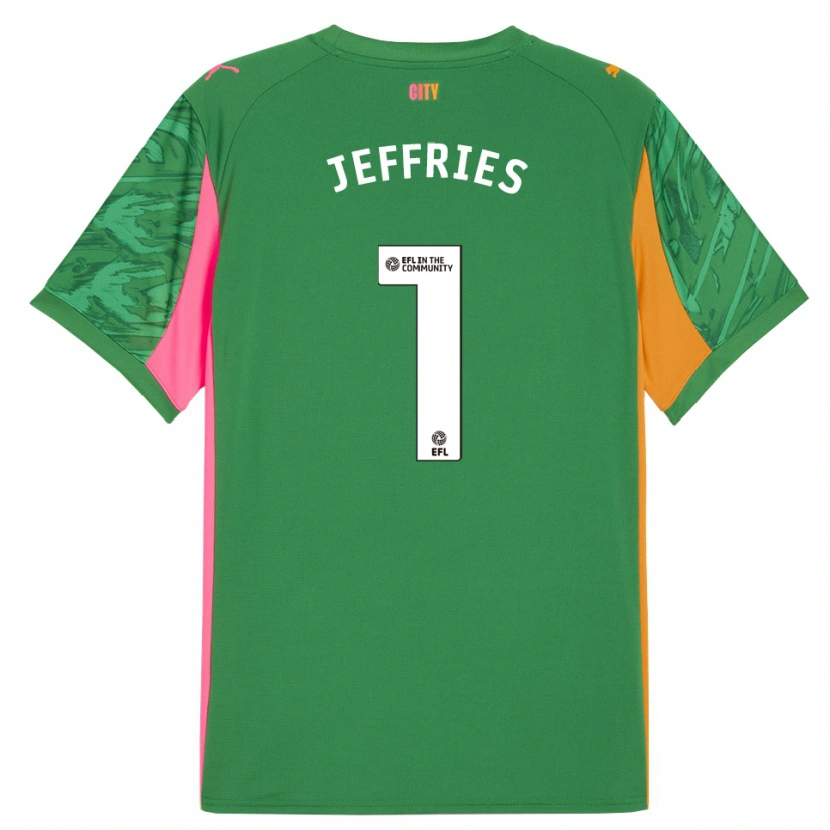 Danxen Niño Camiseta Josh Jeffries #1 Verde Naranja Portero Equipación 2025/26 La Camisa México