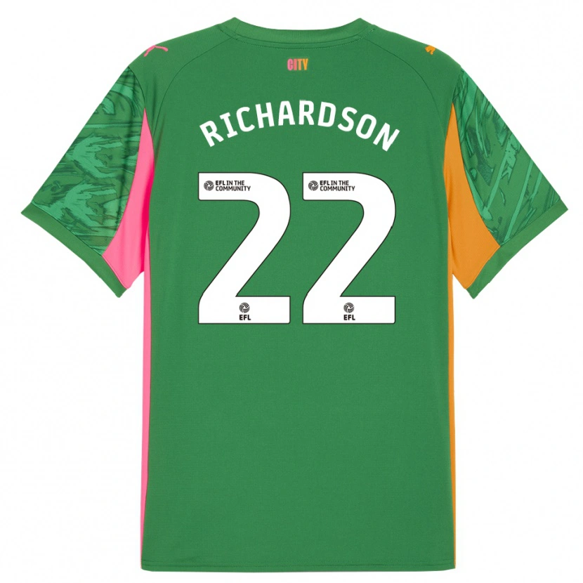 Danxen Niño Camiseta Fran Stenson #22 Verde Naranja Portero Equipación 2025/26 La Camisa México