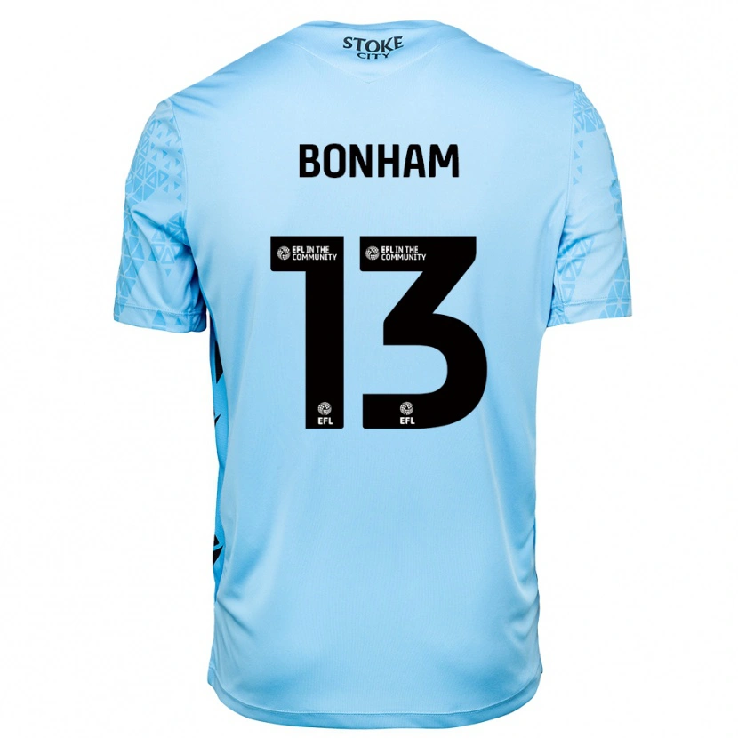 Danxen Niño Camiseta Jack Bonham #13 Azul Cielo Negro Portero Equipación 2025/26 La Camisa México