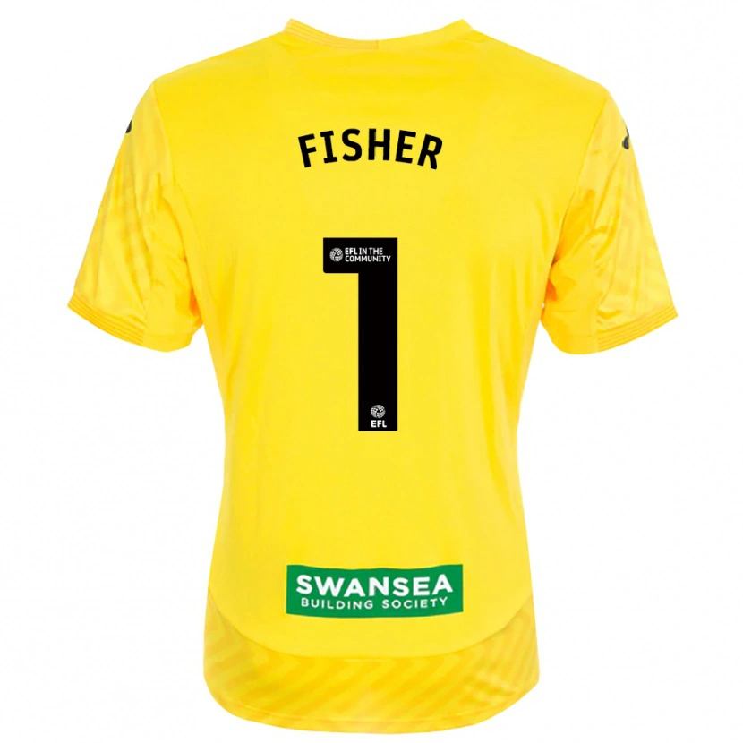 Danxen Niño Camiseta Andy Fisher #1 Amarillo Negro Portero Equipación 2025/26 La Camisa México