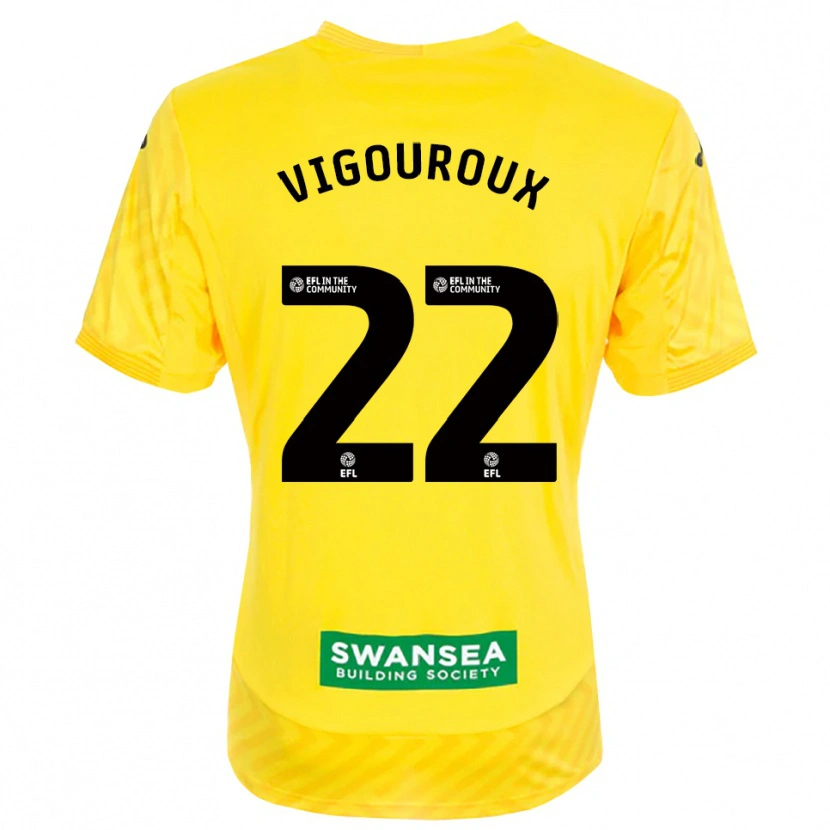 Danxen Niño Camiseta Lawrence Vigouroux #22 Amarillo Negro Portero Equipación 2025/26 La Camisa México
