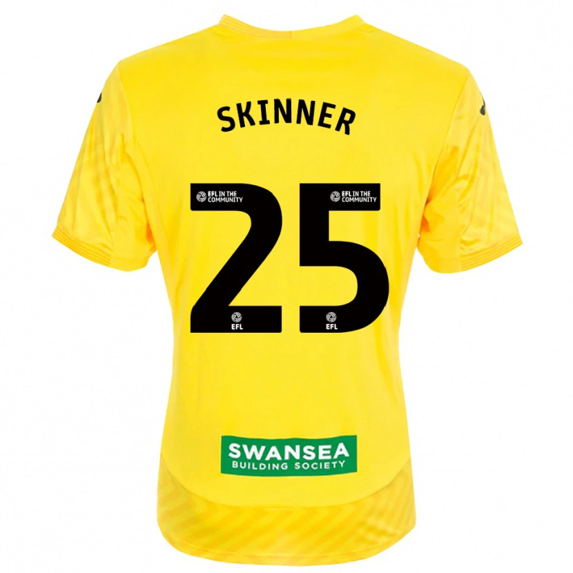 Danxen Niño Camiseta Claire Skinner #25 Amarillo Negro Portero Equipación 2025/26 La Camisa México